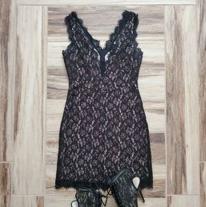 Windsor | Black Eyelash Lace Bodycon Dress